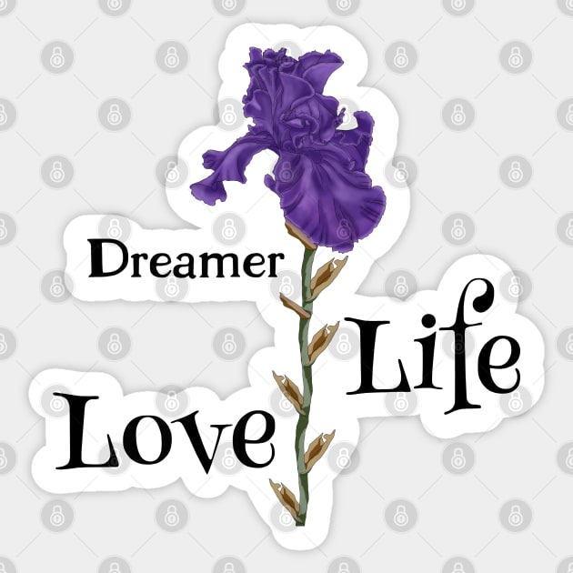 Iris, Dreamer, Life, Love Sticker by KateQR